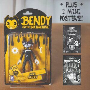 NEW ~ Bendy And The Ink Machine Series 2 Action Figure (Ink Bendy) + POSTERS